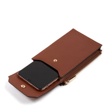 Load image into Gallery viewer, Calf Izzi Phone Crossbody - Brandy
