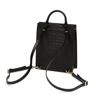 Croco Mini Arc Backpack - True Black