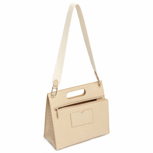 Croco Quinn Tote - Sand