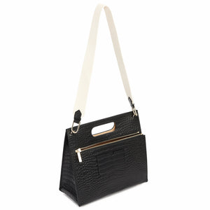 Croco Quinn Tote - True Black