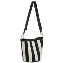 Load image into Gallery viewer, Striped Ava Bag - True Black
