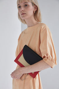 Assembly Chain Clutch - True Black + Rouge + Sand