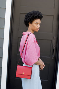Mini Messenger Courier - Dark Wine