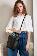 Load image into Gallery viewer, Croco Mini Arc Backpack - True Black
